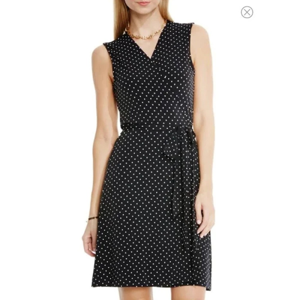 Vince Camuto Pin Dot Wrap Dress S